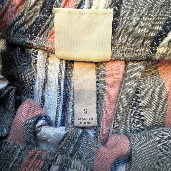 Knox Rose Women’s Striped Wide-Leg Capri Pants in Blue, Pink, White Size Small - Picture 4 of 9